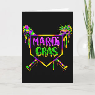 Honkbal Mardi Gras Carnaval Feest Masker Ijs Kaart