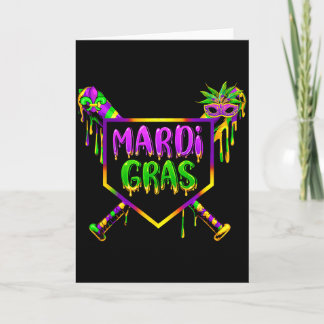 Honkbal Mardi Gras Carnaval Feest Masker Ijs  Kaart