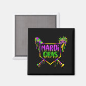 Honkbal Mardi Gras Carnaval Feest Masker Ijs Magneet (Voorkant / Achterkant)