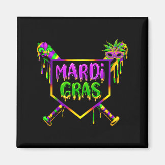 Honkbal Mardi Gras Carnaval Feest Masker Ijs  Magneet