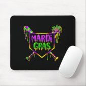 Honkbal Mardi Gras Carnaval Feest Masker Ijs  Muismat (Met muis)