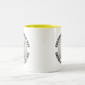 Honkbal & Medium Text GEEL 325ml Custom Tweekleurige Koffiemok (Center)