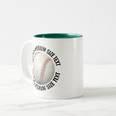 Honkbal & Medium Text JAGERSGROEN 325ml Custom Tweekleurige Koffiemok (Voorkant links)