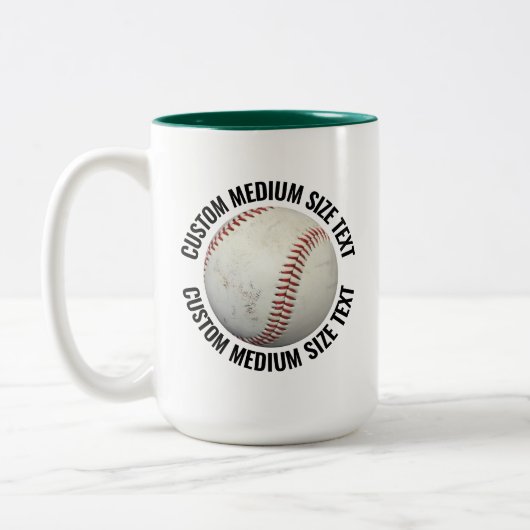 Honkbal & Medium Text JAGERSGROEN 425gr Custom Tweekleurige Koffiemok (Links)
