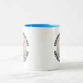 Honkbal & Medium Text LICHTBLAUW 325ml Custom Tweekleurige Koffiemok (Center)
