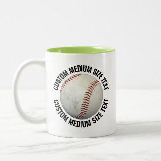 Honkbal & Medium Text LIME GROEN 325ml Custom Tweekleurige Koffiemok