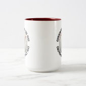 Honkbal & Medium Text MAROON 15oz Custom Tweekleurige Koffiemok (Center)