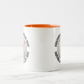 Honkbal & Medium Text ORANJE 325ml Custom Tweekleurige Koffiemok (Center)