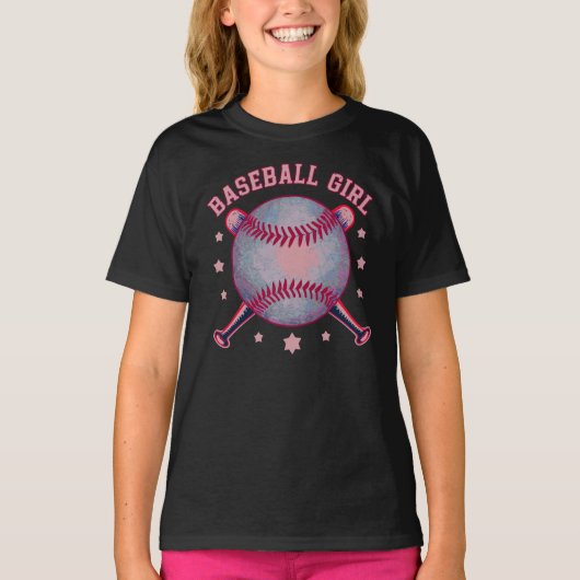 Honkbal Meisje Honkbal Liefhebber Gift T-shirt (Voorkant)