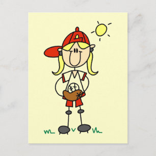 Honkbal Meisje Met Handschoen T-shirts en Cadeaus Briefkaart