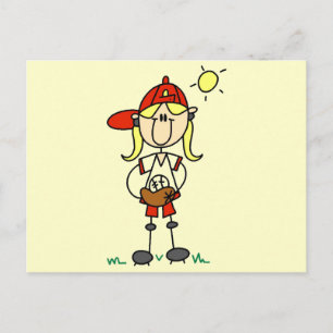Honkbal Meisje Met Handschoen T-shirts en Cadeaus Briefkaart