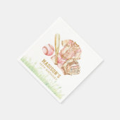 Honkbal Meisje Verjaardag Gepersonaliseerd Servet (Hoek)