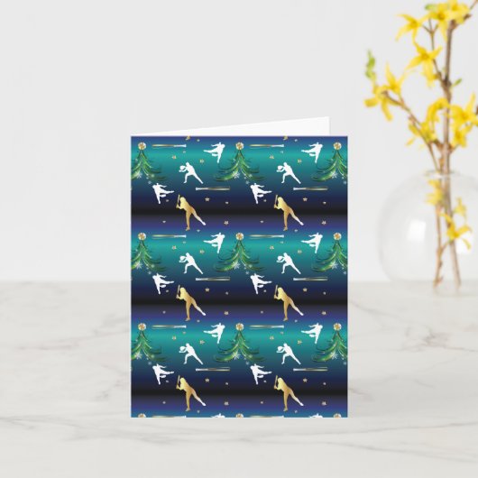 Honkbal Meisjes Softbal Kerstmis Kaart (Gele Bloem)