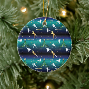 Honkbal Meisjes Softbal Kerstmis Keramisch Ornament