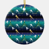 Honkbal Meisjes Softbal Kerstmis Keramisch Ornament (Voorkant)