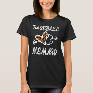 Honkbal Memaw Trots Honkbal Familie Leopard Bigge T-shirt