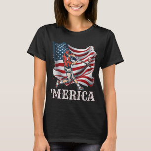 Honkbal Merica Patriottisch 4 juli Amerikaanse vla T-shirt