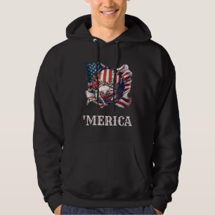 Honkbal Merica Patriottische 4 juli Amerikaanse Vl Hoodie