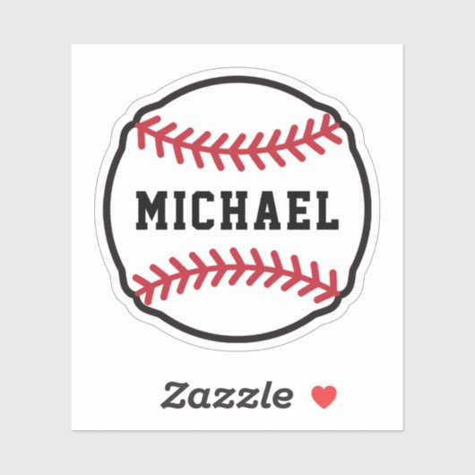 Honkbal met aangepaste naam of tekst sticker (Vel)