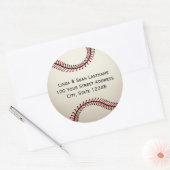 Honkbal met adres ronde sticker (Envelop)