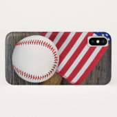 honkbal met Amerikaanse vlag Case-Mate iPhone Case (Achterkant (horizontaal))