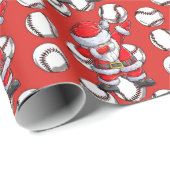 Honkbal met de Kerstman voor Kerstmis Cadeaupapier (Rol Hoek)