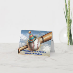 Honkbal met een verjaardagsfeestje voor de knuppel kaart