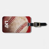 Honkbal met gepersonaliseerd monogram bagagelabel (Voorkant horizontaal)