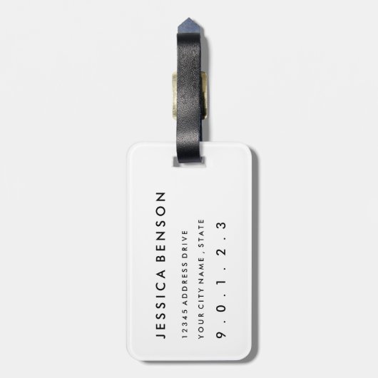 Honkbal met gepersonaliseerd monogram bagagelabel (Achterkant verticaal)