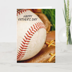 Honkbal met handschoen Happy Vaderdag Kaart