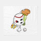 Honkbal met honkbalhandschoen & pet fleece deken (Voorkant (Horizontaal))