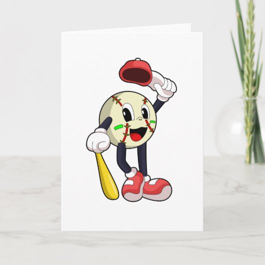 Honkbal met honkbalknuppel kaart (Voorkant)