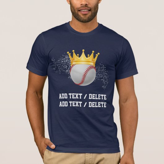 Honkbal met kroon t-shirt (Voorkant)