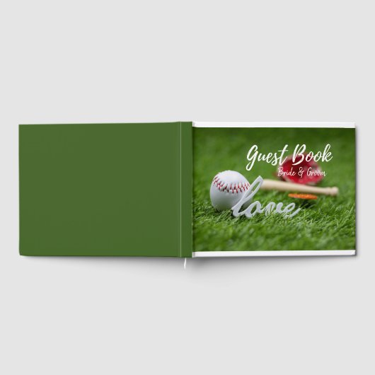 Honkbal met LOVE woord met handschoen en knuppel b Gastenboek (Volledig)