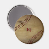  honkbal met monogram magneet (Voorkant / Achterkant)