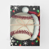 Honkbal met rendierhoorns en Kerstmis Inpakpapier Vel (In situ)