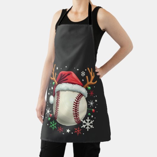 Honkbal met rendierhoorns en Kerstmis Schort (Insitu)