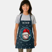 Honkbal met Santa Hat Sneeuwvlokken Schort (Insitu)