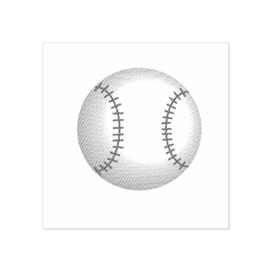 Honkbal met steken rubberstempel (Afrduk)