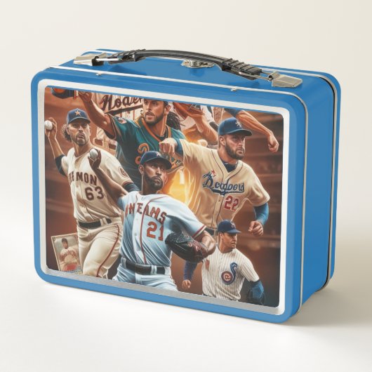 Honkbal Metal Lunchbox (Achterkant)