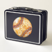 Honkbal Metalen Lunchbox (Achterkant)