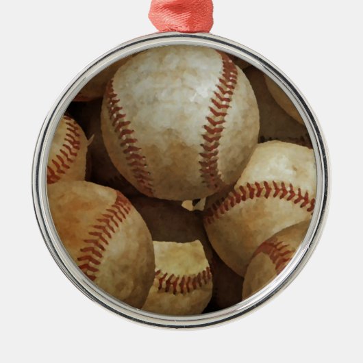 Honkbal Metalen Ornament (Voorkant)
