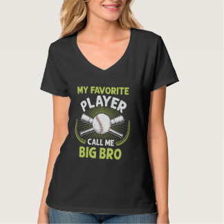Honkbal Mijn favoriete speler Noem me Big Bro Vint T-shirt