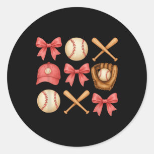 Honkbal Moeder Coquette Moederdag Vrouwen Meisjes Ronde Sticker