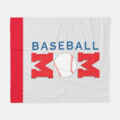 Honkbal Moeder Grijs & Blauw Fleece Deken (Voorkant (Horizontaal))