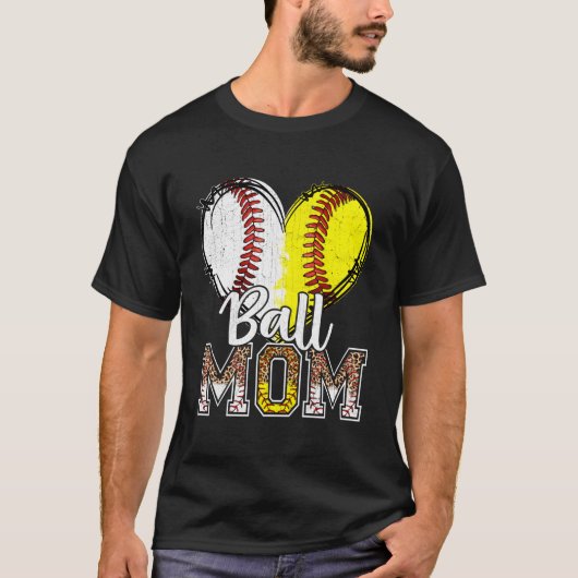 Honkbal Moeder Hij Honkbal Softbal Mama Moederdag T-shirt (Voorkant)