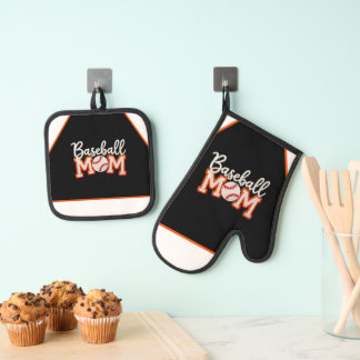 Honkbal Moeder “Honkbal M❤️M” Cadeaobox Ontwerp – Ovenwant & Pannenlap Set