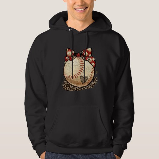 Honkbal Moeder Luipaard Softbal Mama Moederdag C Hoodie (Voorkant)