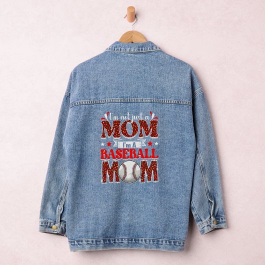 Honkbal Moeder Moederdag Retro Sport Mam Denim Jacket (Hangar)