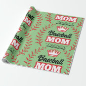 Honkbal moeder Shirt de beste ooit Crown Cadeaupapier (Uitgerold)